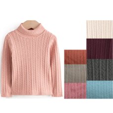 NTX016: Girls Cable Knit Roll Neck Jumper- Assorted Colours (9 Months -6 Years)